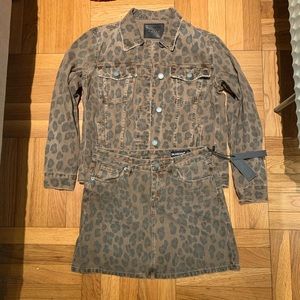 Matching jean jacket and skirt set